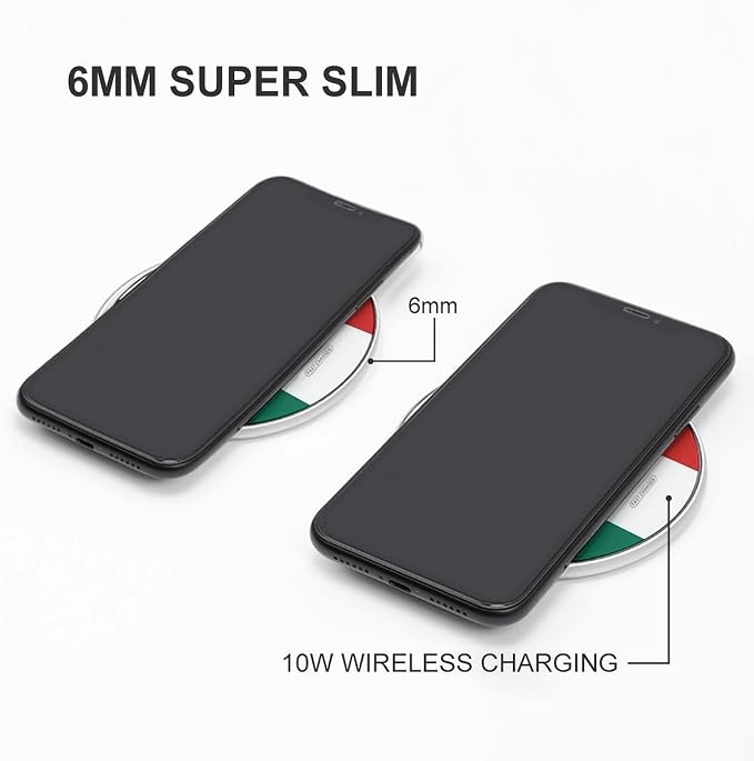 Flag of Mexico Wireless Charger with USB Cable Qi-Certified 10W Fast Wireless Charging Pad Portable Charging Station Anti-Slip Slim Charger Mat for All Qi-Enabled Phones