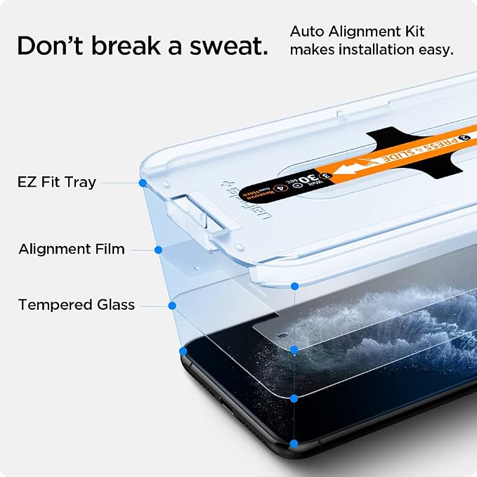 Spigen Tempered Glass Screen Protector [GlasTR EZ FIT] designed for iPhone 11 / iPhone XR [6.1 inch] [Case Friendly] - 2 Pack