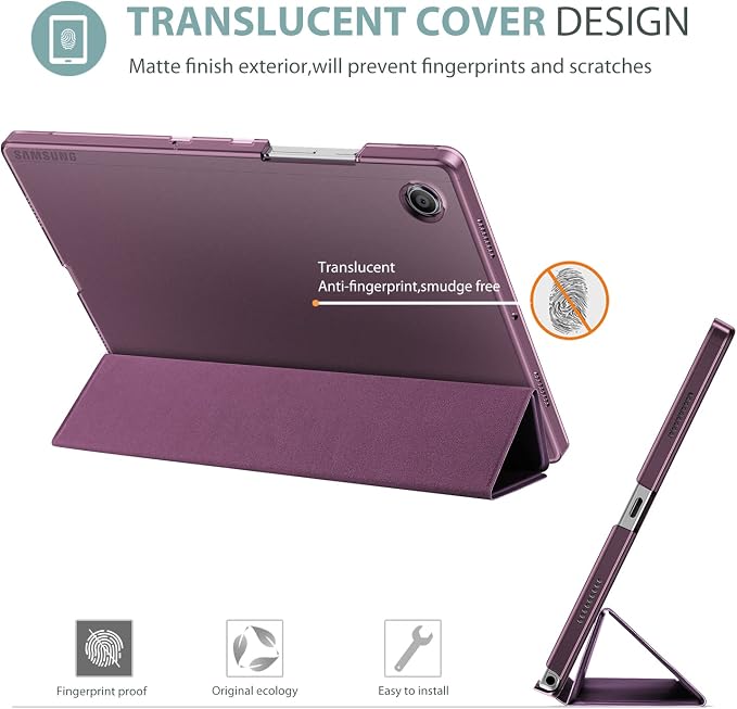 ProCase Smart Case for Galaxy Tab A8 10.5 Slim Stand Hard Back Shell Protective Smart Cover Case for Galaxy Tab A8 10.5 Inch 2022 SM-X200 X205 X207 -Black