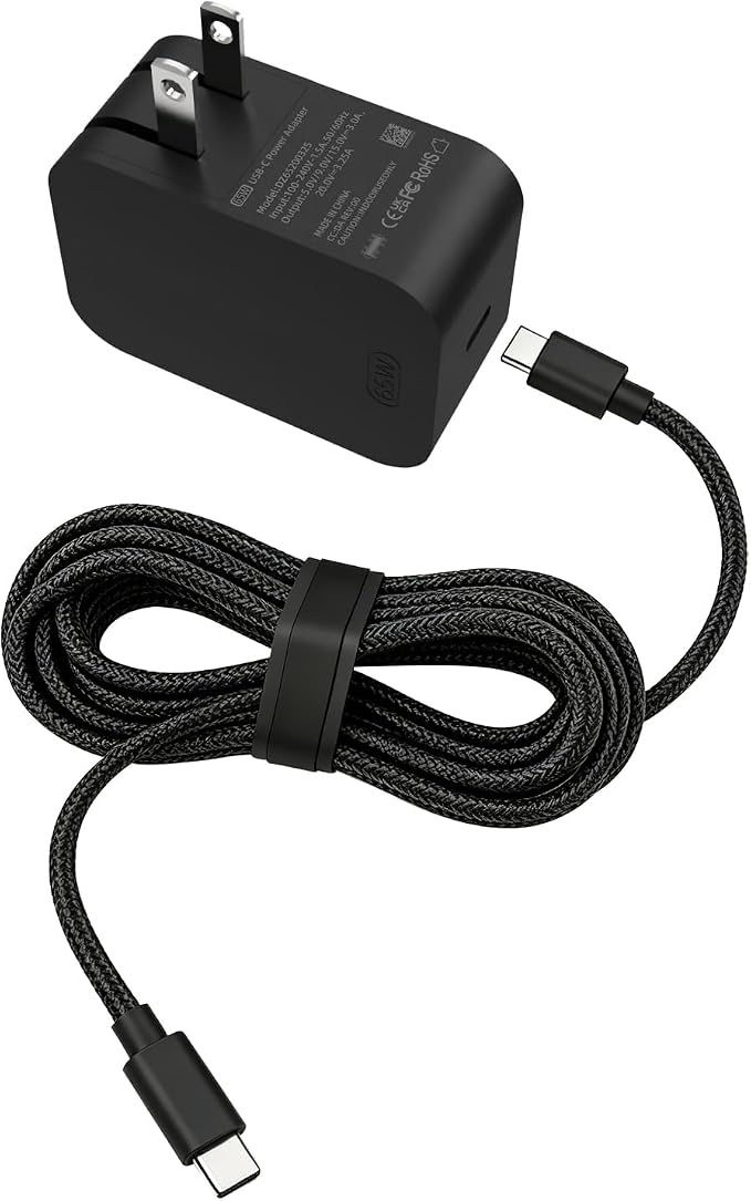 65W Surface Pro Charger USB C PD 3.0 Fast Charger Compatible with Microsoft Surface Pro 12 11 10 9 Surface Pro 13 OLED Snapdragon X Elite Surface Laptop Surface Go Surface Book USB-C Power Adapter