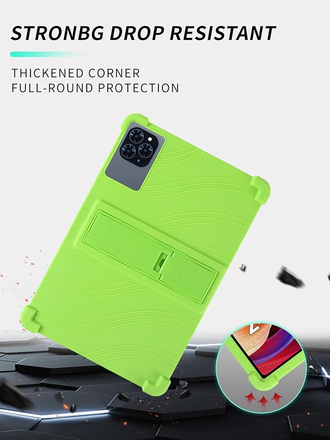 Case for KINGRID T90 11 inch Android 16 TabletWUNIAK Shock Proof Lightweight Stand Rubber Shell Protective CoverKids Friendly Soft Silicone Adjustable Stand CoverBlack