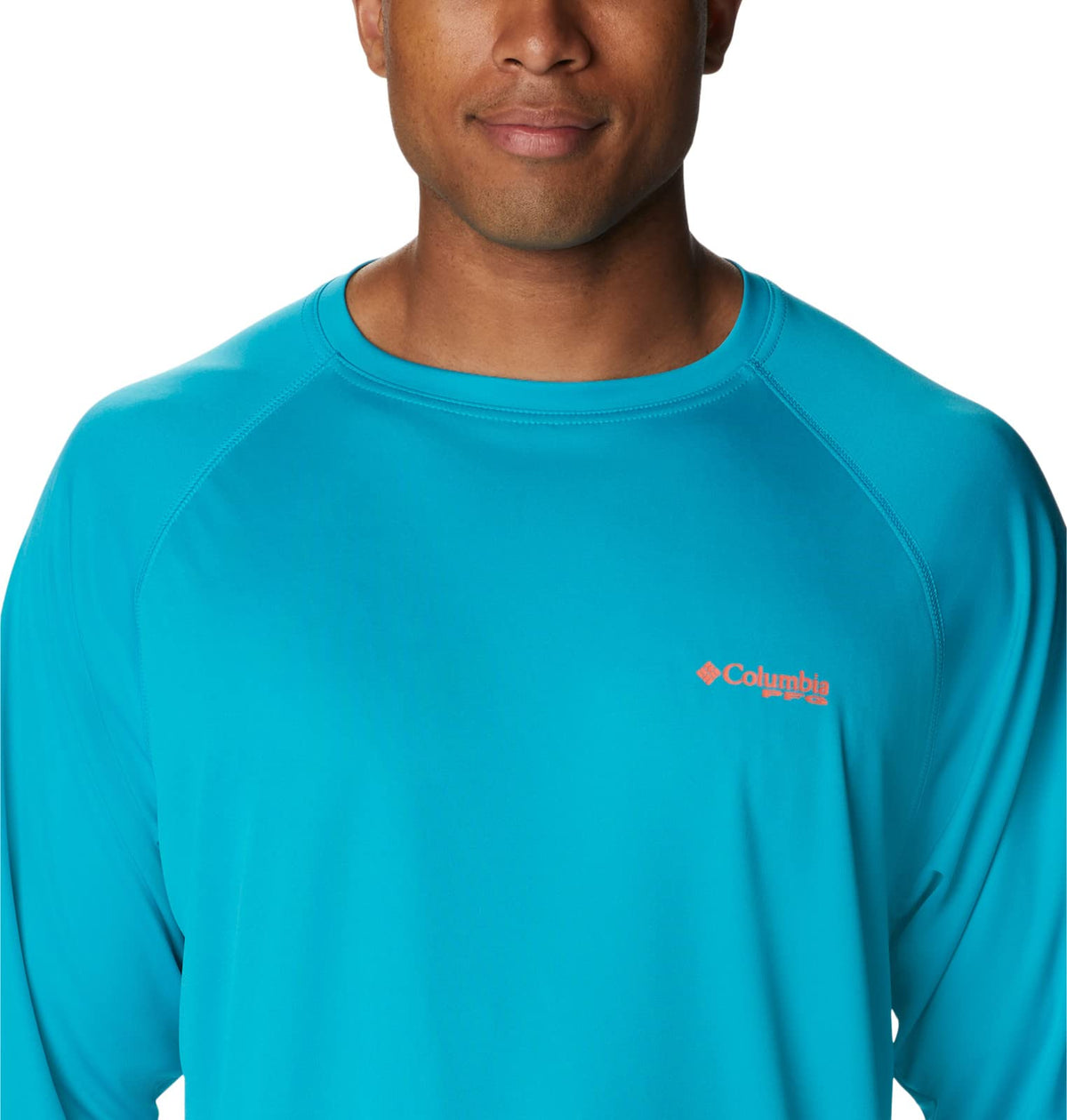 Columbia Men's Terminal Tackle Long Sleeve Shirt, Ocean Teal/Corange Logo, 2X Big