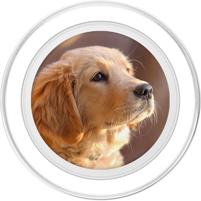 Nikitea Golden Retriever Puppy PopSocket Adhesive PopGrip - Cell Phone Grip Stand - Black - Animal Print - Compatible with Most Phones Tablets and Cases