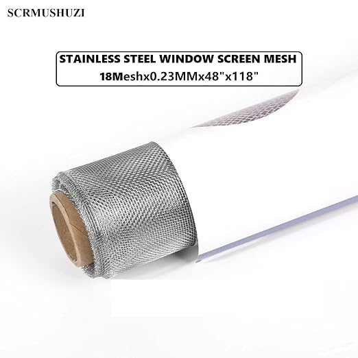 Heavy-Duty Stainless Steel Mesh Screen#18Mesh Wire Dia:0.23mm Size:48"x118" 304