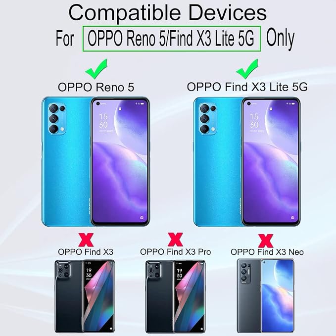 Ibywind for Oppo Reno 5/Find X3 Lite 5G Screen Protector2 Pack9H Hardness Tempered Glass and 1Pc Backing Carbon Fiber Film with Alignment FrameFull CoverageBubble FreeFingerprint UnlockScratch