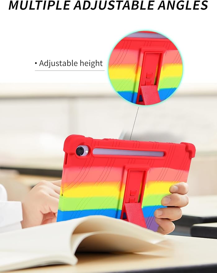 Case for Samsung Galaxy Tab S11 Tablet 11 inchWUNIAK Shock Proof Lightweight Stand Rubber Shell Protective CoverKids Friendly Soft Silicone Adjustable Stand CoverBlue