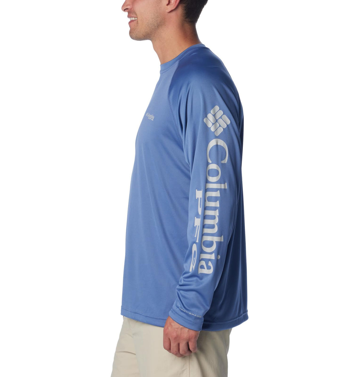 Columbia Men's Terminal Tackle Long Sleeve Shirt, Bluebell/Cool Grey Logo, 3X Big