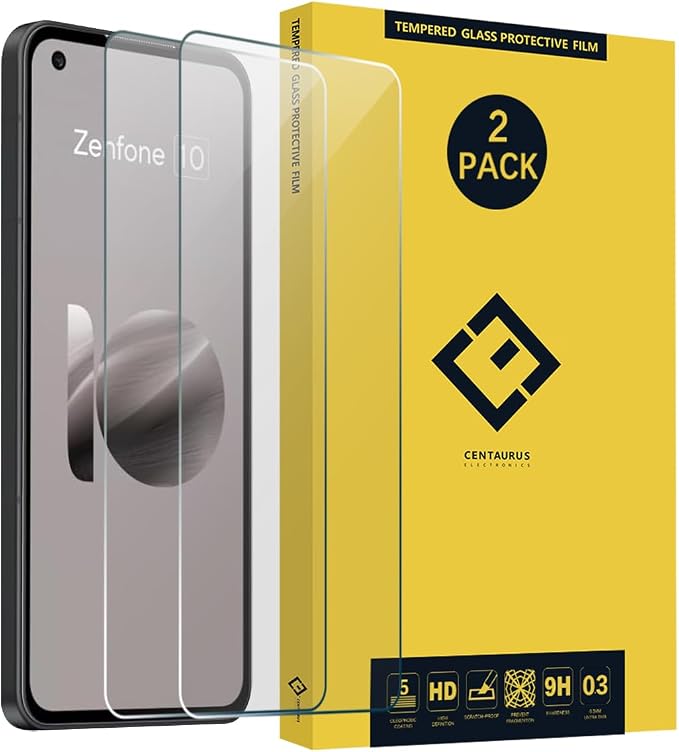 2Pcs Zenfone 10 Screen Protector Anti-Scratch 9H HD Clear No-Bubble Tempered Glass Screen Protector Protective Film For A S U S Zenfone 10