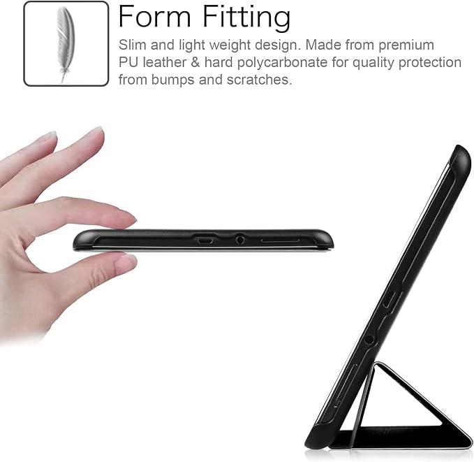Case for Samsung Galaxy Tab A 8.0 Inch 2015 Release Model SM-T350 /SM-T355 /SM-P350 /SM-P355 Magnetic Closure Lightweight PU Leather (Black Galaxy Tab A 8.0 Inch)