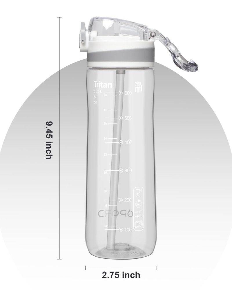 Opard Peak Water Bottle with Straw Cap, BPA-Free, Leak Proof Flip Top Bottle
