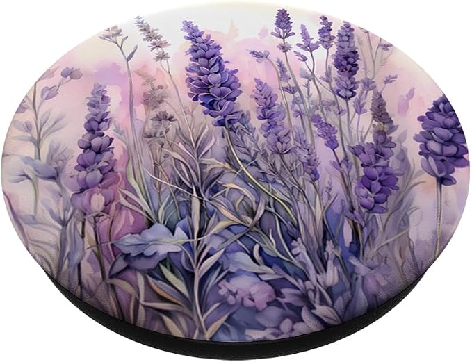 A Lavender Bouquet in Purple Watercolors A Flowery Lavender PopSockets Adhesive PopGrip