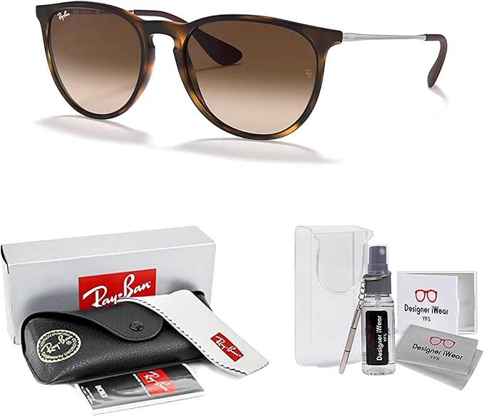 Ray-Ban RB4171 ERIKA Round Sunglasses For Women +BUNDLE with ACCESSORY EYEWEAR KIT