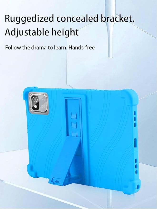 for tabtrust T10B-B Android 14 Gaming Tablet10.1 2.5K Ultra Clear Display Tablet Model CaseSoft Silicone Adjustable Stand Cover Lightweight Kids FriendlyBlack.