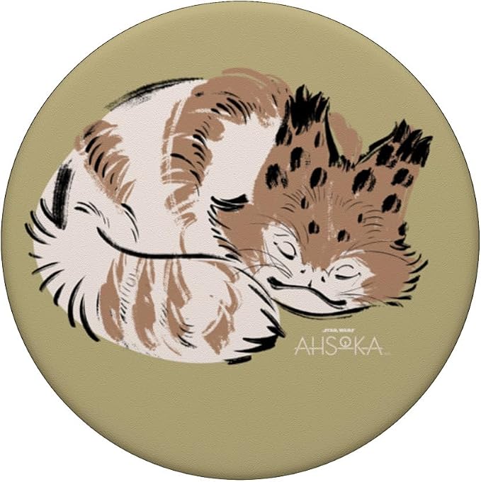 Star Wars Ahsoka Sabine Wren’s Sleeping Loth-Cat Sumi-e PopSockets Adhesive PopGrip