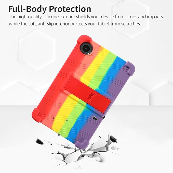 Case for TCL TAB 8 NXTPAPER 5G 8.7-Inch Tablet – Shockproof Silicone Protective Cover with Kickstand Drop-Resistant Business Style (Black)