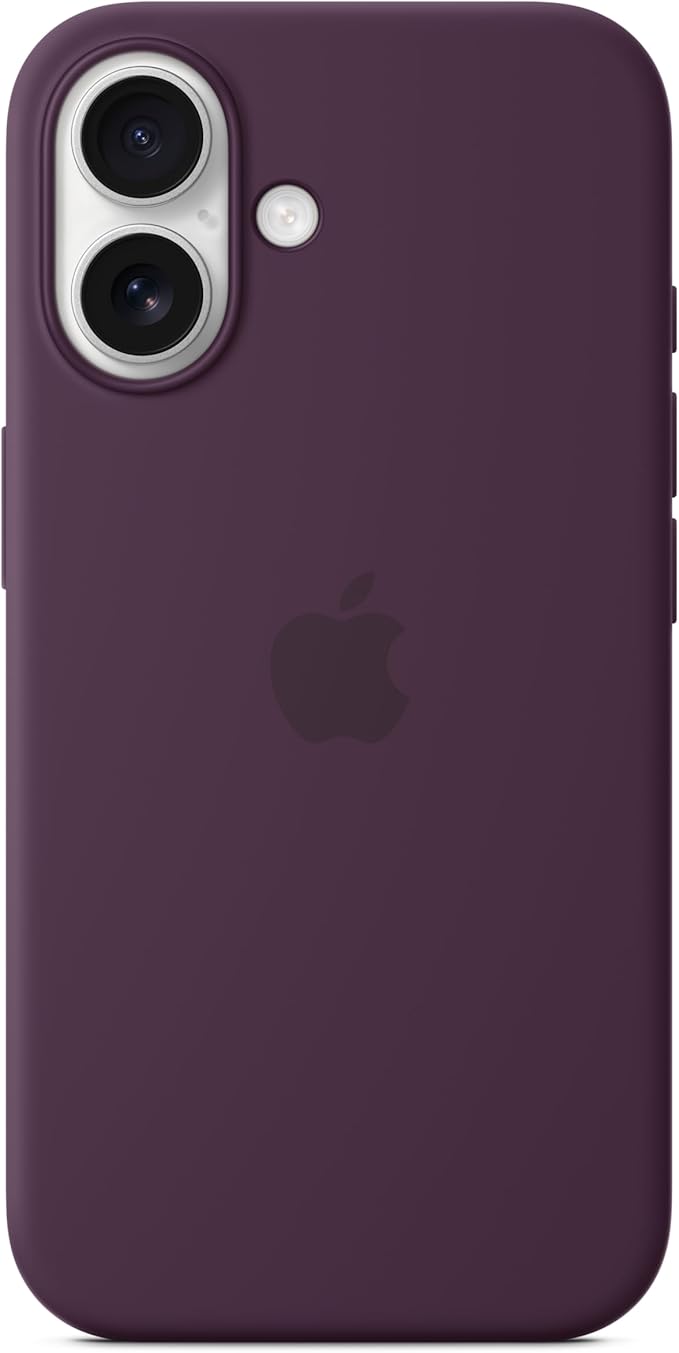 Apple iPhone 16 Silicone Case with MagSafe and Camera Control: Lightweight Phone Case, Wireless Charging Compatible, Smooth Matte Finish; Plum
