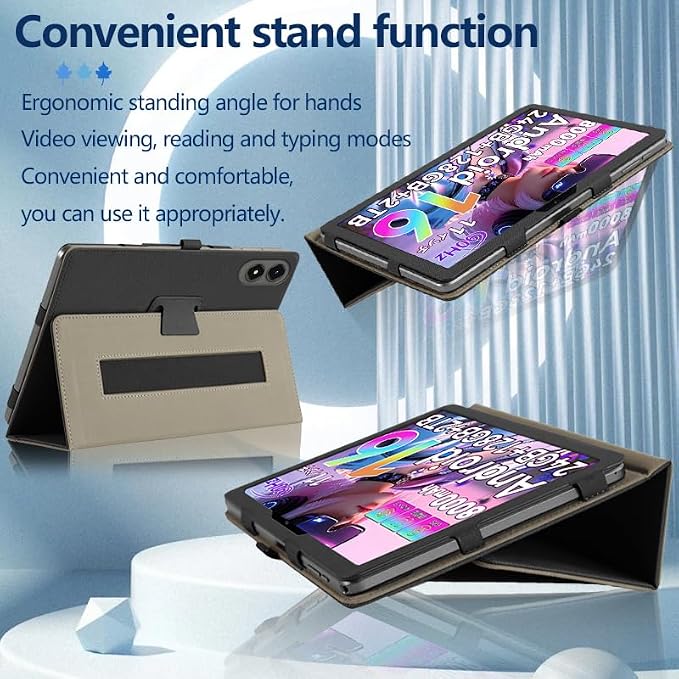 [NSFN] for YosaToo P13/Tabwee T50 Tablet CaseTabwee/YosaToo Tablet 11 Inch 2026 Protective Case with Handheld Band Premium PU Leather StandFunction Black