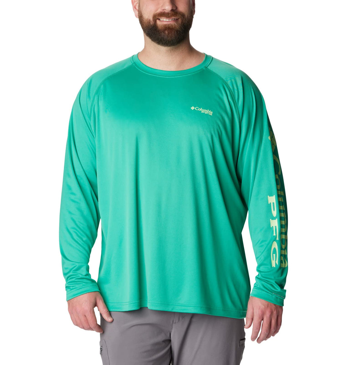 Columbia Men's Terminal Tackle Long Sleeve Shirt, Circuit/Key West Logo, 3X Tall