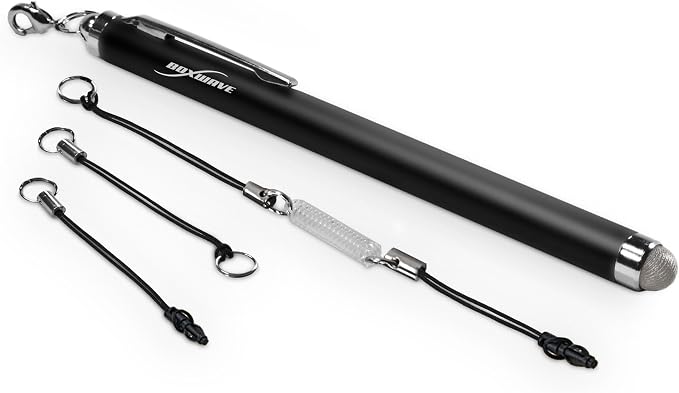BoxWave Stylus Pen Compatible with Pax Aries AR8 - EverTouch Capacitive Stylus Fiber Tip Capacitive Stylus Pen - Jet Black