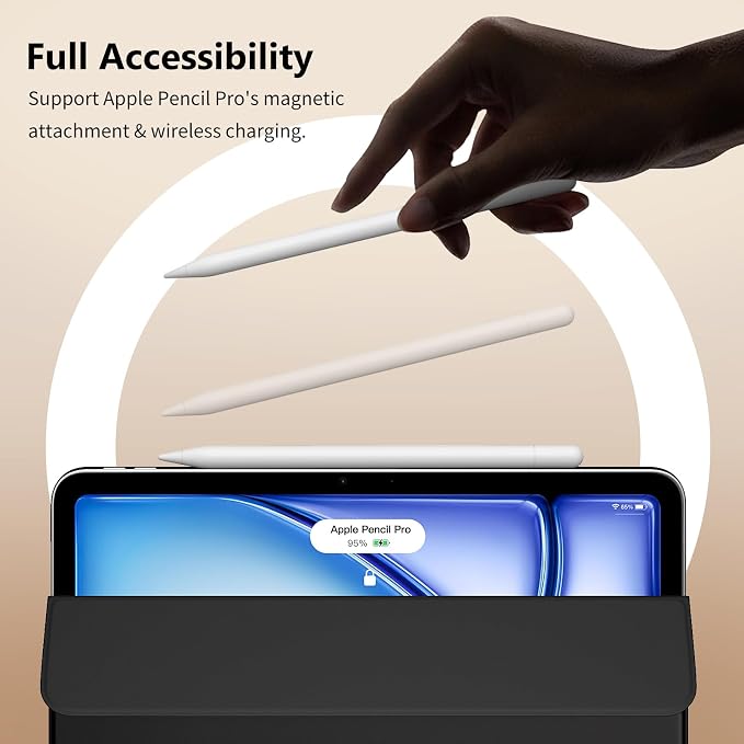 TiMOVO Magnetic Case for iPad Air 11 M4/M3/M2 Air 5th/4th Gen Black | Smart Folio Magnetic Slim Trifold Stand Protective Cover Auto Wake/Sleep
