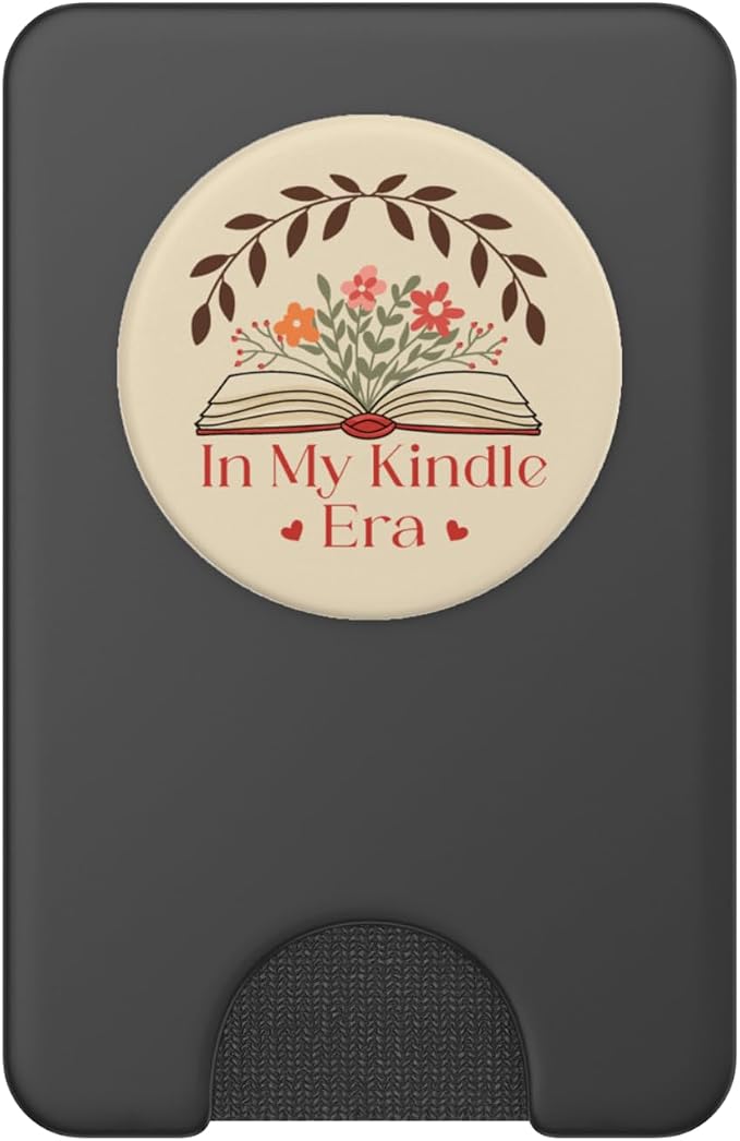 in My Kindle Era Botanical Flowers Book Lover PopSockets Adhesive PopGrip
