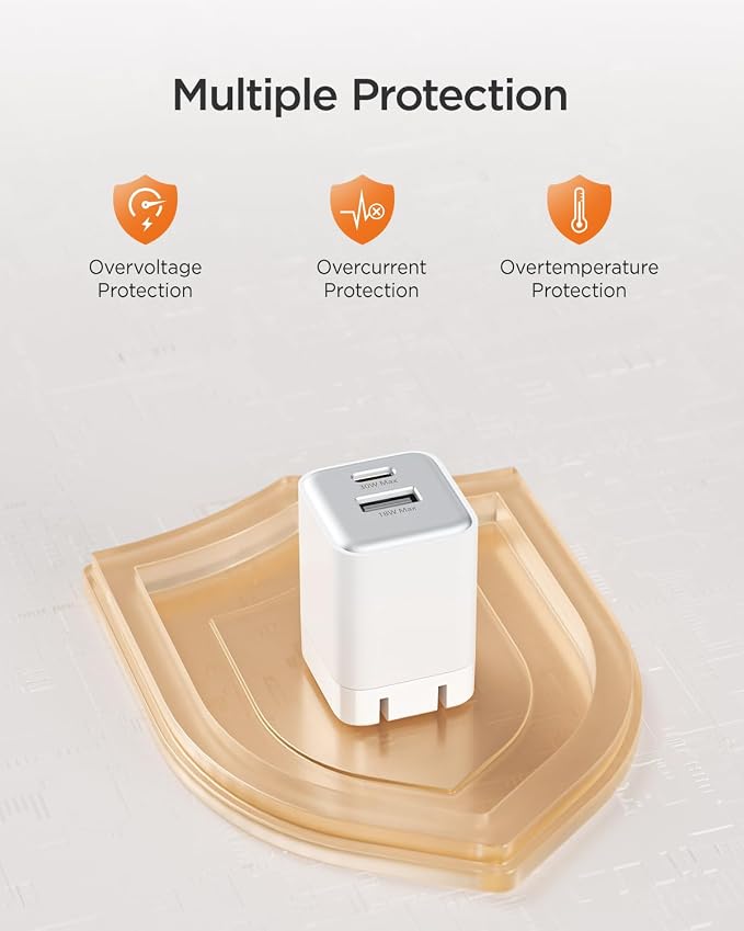 30W Fast Charger Dual Port USB C Wall Charger with Foldable Plug | for iPhone 17/16/15 Samsung S26/25/24 iPad 40% Smaller &amp Safer Nano Charger Block (Black 2 Pack)