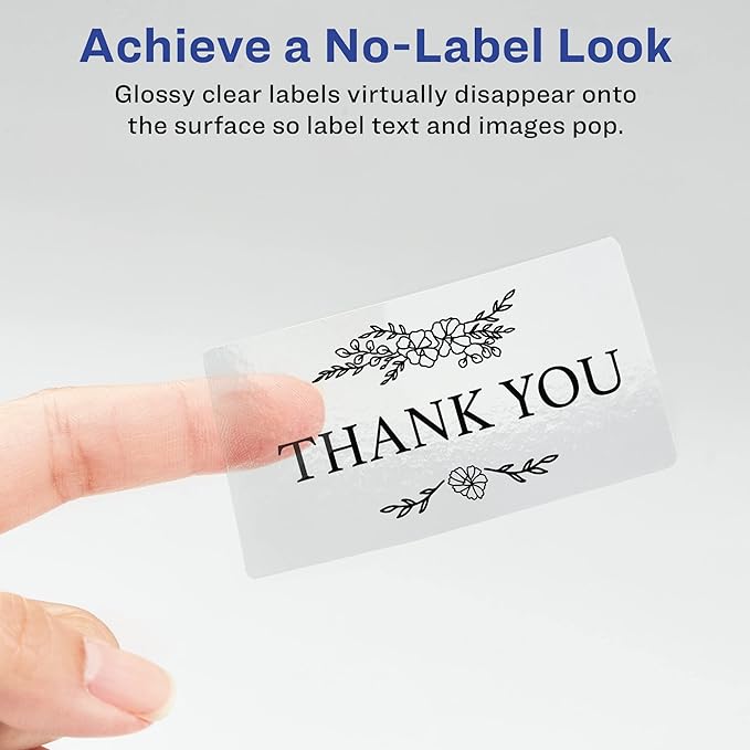 Avery Crystal Clear Address Labels for Laser & Inkjet Printers, 2" x 4", 100 Labels, 5 Packs (6522)