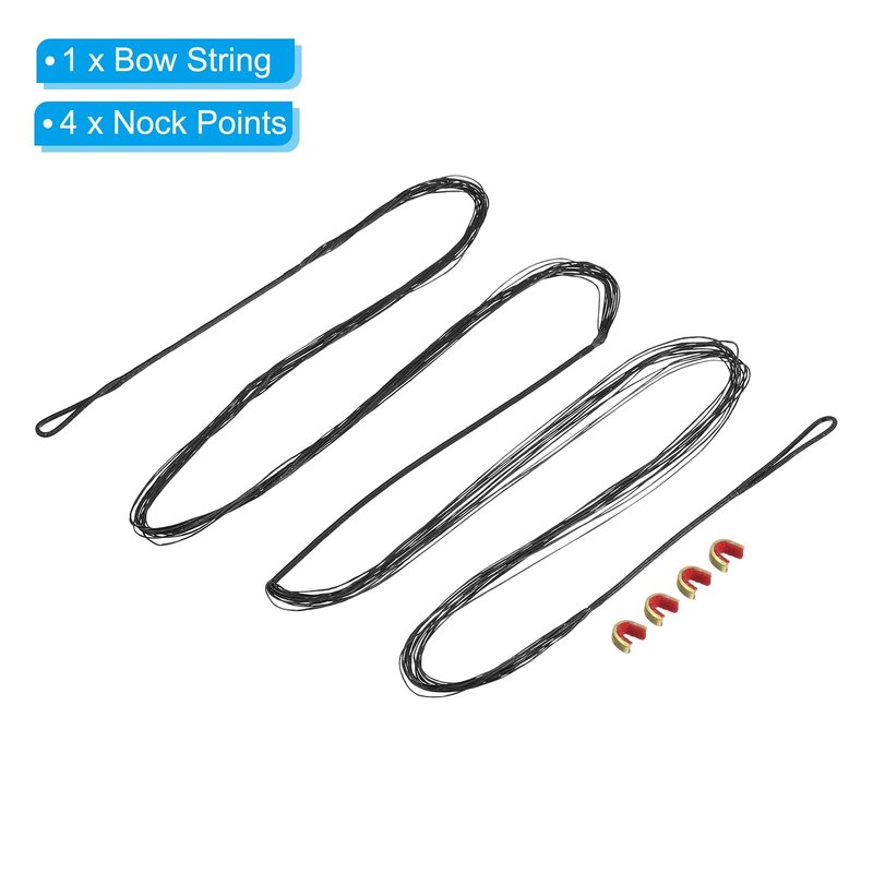 PATIKIL Bow String Replacement with 4 Nock Points for AMO 68", 14 Strands Traditional Long Bow Recurve Bowstring, Black