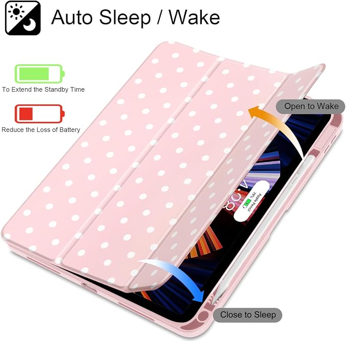 Tuiklol Case for iPad Air 11 Inch M4 2026 / Air 11 Inch M3 2025 / Air 11 Inch M2 2024 / iPad Air 10.9 Inch 2022 2020 Buit in Pencil Holder with Shockproof Cover Clear Transparent Back Black Flower