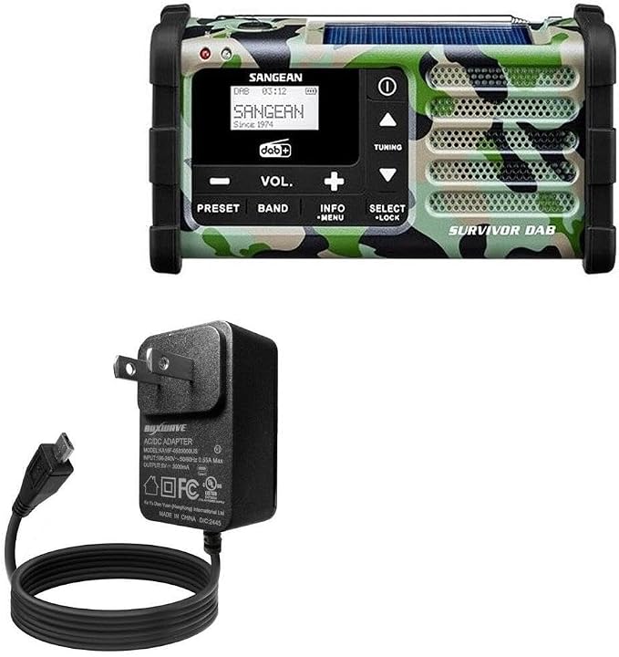 BoxWave Charger Compatible with Sangean MMR-88 DAB+ - Wall Charger Direct (15W) Rapid Charge Your Device with Built-in 3ft Cable