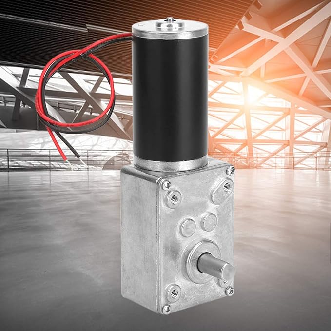 Reversible Gear Motor, 24V 8mm Shaft Gear Motor High Torsion Speed Reduce Electric Motor for Curtain Machine Advertising Equipment Window Opener Smart Device (100RPM)