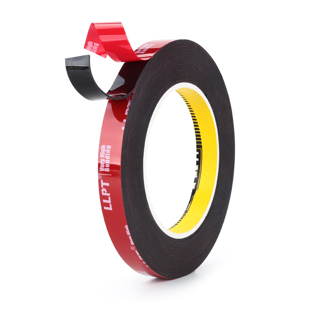 LLPT Double Sided Heavy Duty Mounting Tape, 1/2" x 18Ft, Black