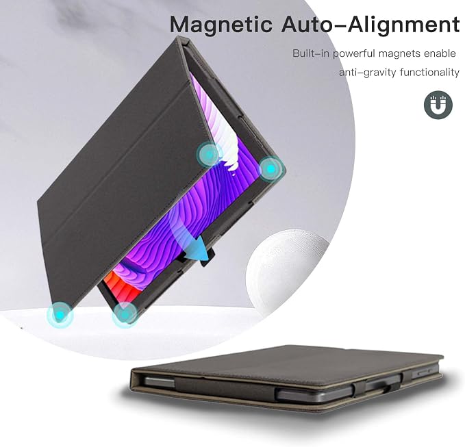 Tablet Case Cover for TCL TAB 10L Gen 4 Tablet 10.1-inchMulti-Viewing AnglesSlim Light Shell Stand Cover for TCL TAB 10L Gen 4 with Hand Strap&amp Pencil HolderBlack