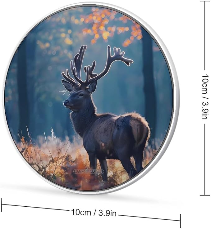 Deer Forests Wireless Charger SlimWireless Charging Pad Anti-Slip Charger Mat for Men Women