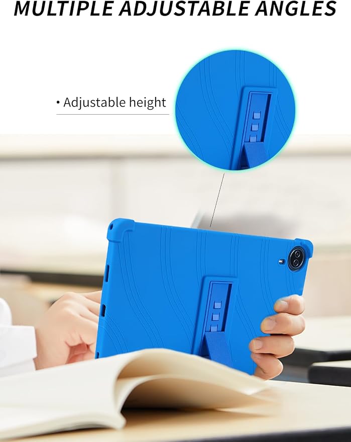 Case for Urao G140L Tablet 14 inch Android 15 TabletWUNIAK Shock Proof Lightweight Stand Rubber Shell Protective CoverKids Friendly Soft Silicone Adjustable Stand CoverBlack