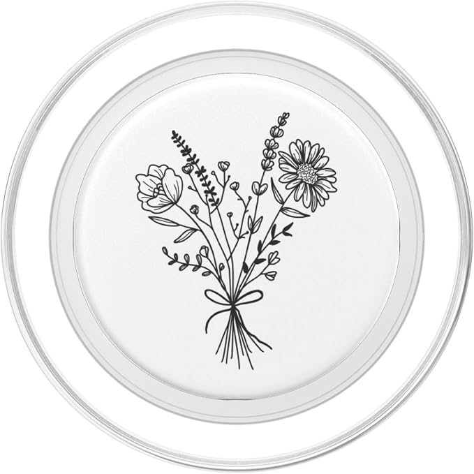 White Wildflower Floral Flower Design PopSockets Adhesive PopGrip