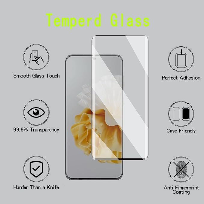 [4 Pack] Tempered Glass Screen Protector for Huawei P60 Pro | Tempered Glass Scratch Resistant Easy-Install Bubble Free Anti-Fingerprint