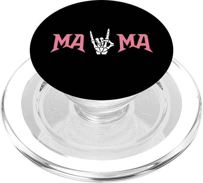 Mom Mama Rock On Skeleton Hand Cool Mama Matching Family PopSockets Adhesive PopGrip