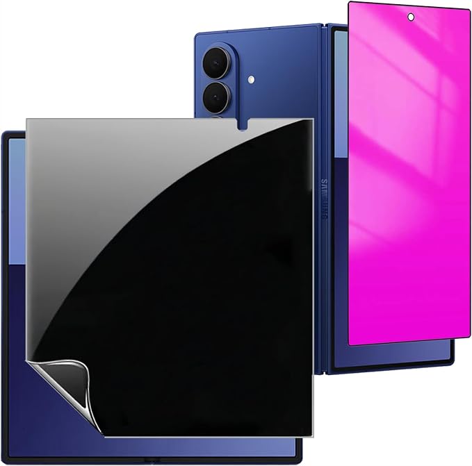 for Samsung Galaxy Z Fold 7 Inner Privacy Screen Protector+Outer Anti spy Tempered Glass Gradient Colorful Anti blue Film