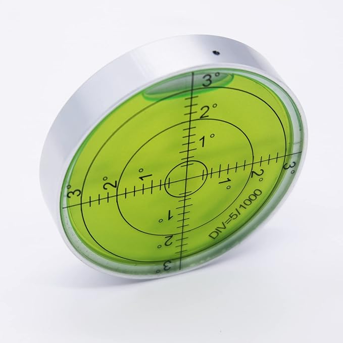 Aluminium High Precision Horizontal Leveler Bubble Level Tool Circle Round 2.4 Inch 60mm (Silver,Green)