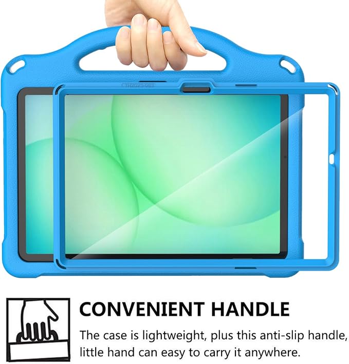 Kids Case for Samsung Galaxy Tab A11 Plus 2026 /A9 Plus 2023 11 inch Tablet | Sanyetral Galaxy Tab A11+/A9+ Case with Screen Protector Shockproof Handle Stand Protective Cover with Shoulder Strap -Bl