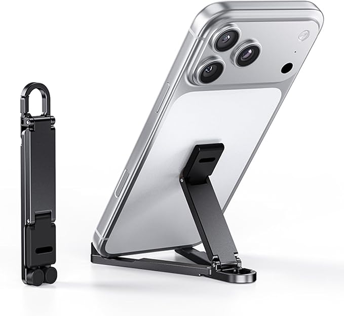 Aluminum Keychain Phone Stand Foldable and Portable with Full Rotation for Stable Hands Complimentary Viewing Multi Phone Mount