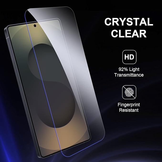 for Samsung Galaxy S24 FE Tempered Glass Screen Protector [Military Grade Shatterproof &amp Longest Durable] Auto Dust-Elimination Installation Box Bubble Free HD Clear Easy Installation 2 Pack