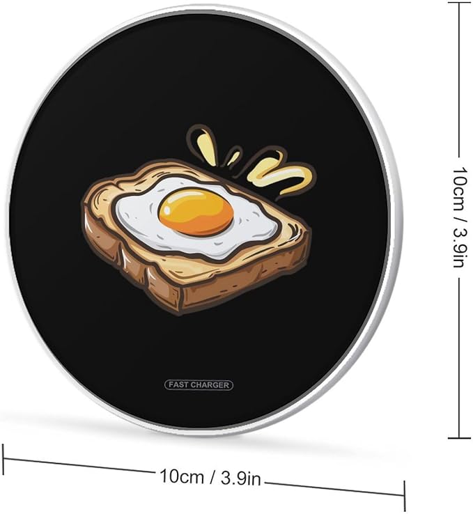 Fried Egg Toast Wireless Charger SlimWireless Charging Pad Anti-Slip Charger Mat for Men Women