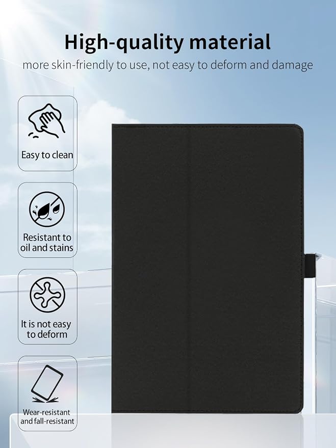 Case for CUPEISI CP31M Tablet 10 inch Android 15 TabletsUYRUREL Leather Slim Folding Stand Cover with Hand Strap Magnet for Men Women Full ProtectionBlack.