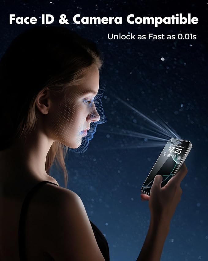 UNBREAKcable iPhone 15 Screen Protector 3-Pack Upgraded Dual-Tempered Glass + 3 Camera Lens Protectors Military-Grade 9H Hardness HD Clarity Anti-Fingerprint Case Friendly 6.1 Inch | Upgraded Du