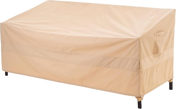 WJ-X3 2-Seater Loveseat Cover, Waterproof, UV-Resistant & Windproof, 58" x 40" x 35", Beige