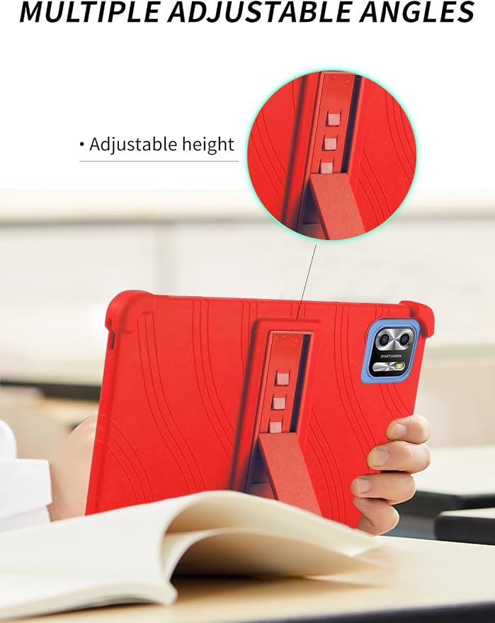 Case for PRITOM B8/PRITOM L8/VASOUN Tab8 Tablet 8 Inch- Soft Silicone Shock Proof Lightweight Stand Rubber Shell Protective CoverKids Friendly Soft Silicone Adjustable Stand CoverBlack