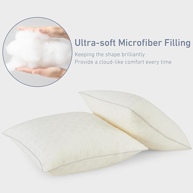 Leeden 12x20 Pillow Insert Set of 2 - Firm and Fluffy Lumbar Pillow Inserts, Rectangle Interior Sofa Pillow Inserts, Decorative Pillow Insert Pair - Beige Couch Pillow