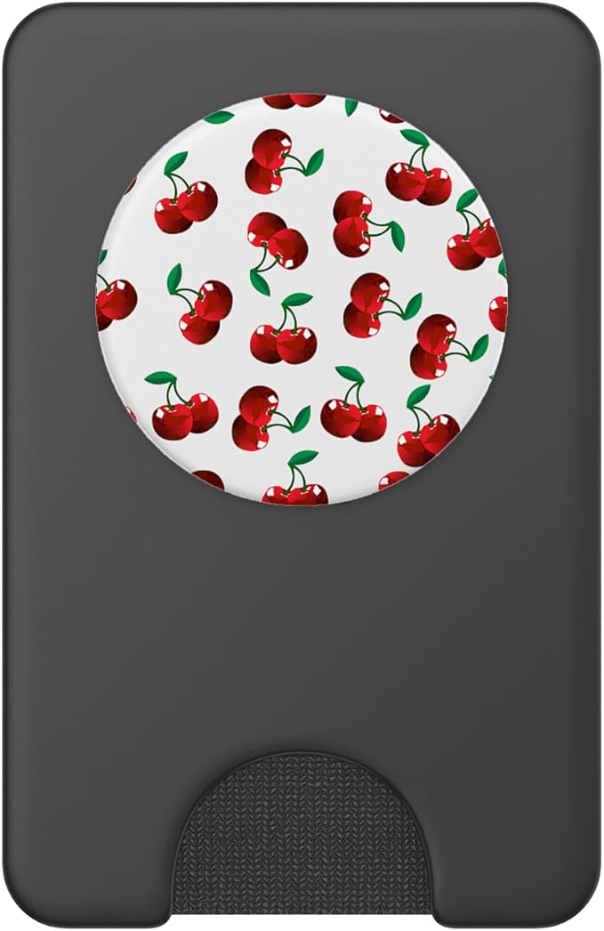 Cherry Pattern on White PopSockets Adhesive PopGrip